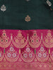 Bottle Green Butta Woven Design Pure Banarasi Saree