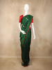 Bottle Green Butta Woven Design Pure Banarasi Saree with Contrast Red Border