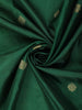 Bottle Green Butta Woven Design Pure Kanchipuram Silk Saree with Contrast Gold Zari Border