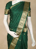 Bottle Green Butta Woven Design Pure Kanchipuram Silk Saree with Contrast Gold Zari Border