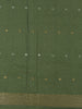 Bottle Green Butta Woven Design Semi Tussar Saree with Zari Border