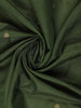 Bottle Green Butta Woven Design Semi Tussar Saree with Zari Border