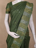 Bottle Green Butta Woven Design Semi Tussar Saree with Zari Border