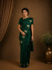 Bottle  Green Butta Woven Katan Banarasi Saree