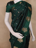 Bottle  Green Butta Woven Katan Banarasi Saree