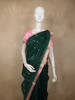 Bottle Green Butta Zari Woven Design Pure Banarasi Silk Saree with Contrast Zari  Border