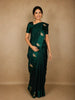 Bottle Green Butta Zari Woven Design Pure Banarasi Silk Saree with Designer Border