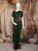 Bottle Green Butta Zari Woven Design Pure Kanchipuram Silk Saree with Contrast Checked Zari Border