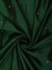 Bottle Green Butta Zari Woven Design Pure Kanchipuram Silk Saree with Contrast Checked Zari Border