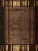 Bottle Green Butta Zari Woven Design Pure Kanchipuram Silk Saree with Contrast Zari Border