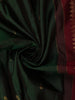 Bottle Green Butta Zari Woven Design Pure Kanchipuram Silk Saree with Contrast Zari Border