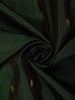 Bottle Green Butta Zari Woven Design Pure Kanchipuram Silk Saree with Contrast Zari Border