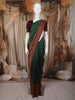 Bottle Green Butta Zari Woven Design Pure Kanchipuram Silk Saree with Contrast Zari Border