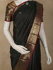Bottle Green Checked Woven Design Pure Kanchipuram Silk Saree with Contrast Border