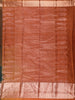 Bottle Green Checked Zari Woven Design Pure Kanchipuram Silk Saree with Contrast Copper Border