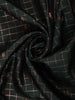 Bottle Green Checked Zari Woven Design Pure Kanchipuram Silk Saree with Contrast Copper Border