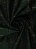 Bottle Green Checks Woven Pure Kanchipuram Silk Saree With Zari Border