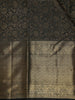 Bottle Green Floral Brocade Woven Pure Kanchipuram Silk Saree With Zari Border