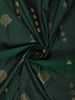 Bottle Green Floral Butta Woven Design Art Silk Saree with Contrast Blouse