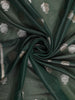 Bottle Green Floral Butta Woven Design Soft Tissue Saree