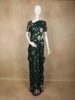 Bottle Green Floral Butta Woven Design Soft Tissue Saree