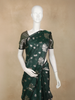 Bottle Green Floral Butta Woven Design Soft Tissue Saree