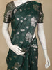Bottle Green Floral Butta Woven Design Soft Tissue Saree