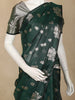 Bottle Green Floral Butta Woven Design Soft Tissue Saree