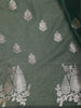 Bottle Green Floral Butta Woven Design Soft Tissue Saree