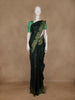 Bottle Green Floral Butta Woven Pure Kanchipuram Silk Saree