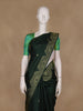 Bottle Green Floral Butta Woven Pure Kanchipuram Silk Saree
