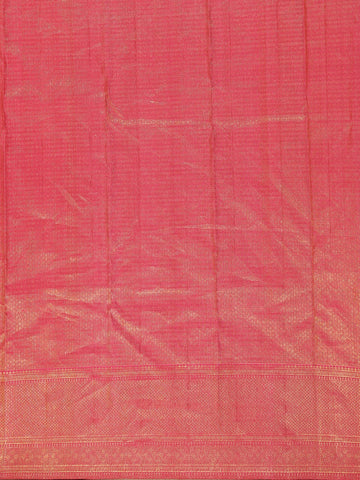 Bottle Green Floral Checks Woven Pure Kanchipuram Silk Saree - Diadem