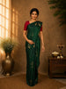 Bottle Green Floral Design Kanchipuram Silk Saree