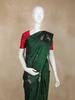 Bottle Green Floral Design Kanchipuram Silk Saree