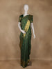 Bottle Green Floral Design Pure Kanchipuram Silk Saree With Zari Border
