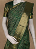 Bottle Green Floral Design Pure Kanchipuram Silk Saree With Zari Border