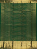 Bottle Green Floral Design Pure Kanchipuram Silk Saree With Zari Border