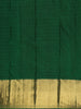 Bottle Green Floral Design Pure Kanchipuram Silk Saree With Zari Border