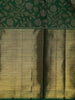 Bottle Green Floral Design Pure Kanchipuram Silk Saree With Zari Border