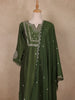 Bottle Green Floral Design Silk Cotton Salwar Suit