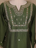 Bottle Green Floral Design Silk Cotton Salwar Suit