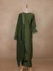 Bottle Green Floral Design Silk Cotton Salwar Suit