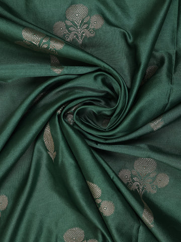 Bottle Green Floral Design Tussar Silk Saree - Diadem