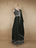 Bottle Green Floral Embroidered Design Georgette Party Wear Gown