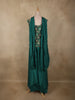 Bottle Green Floral Embroidered Design Silk Palazzo Suit with Dupatta