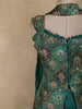 Bottle Green Floral Embroidered Design Silk Palazzo Suit with Dupatta