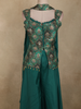 Bottle Green Floral Embroidered Design Silk Palazzo Suit with Dupatta