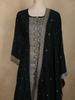 Bottle Green Floral Embroidered Georgette Salwar Suit