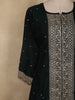 Bottle Green Floral Embroidered Georgette Salwar Suit