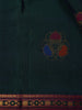 Bottle Green Floral Motif Woven Pure Silk Saree With Contrast Magenta Zari Border